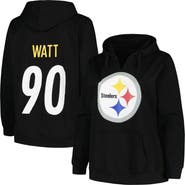 PROFILE Women's Profile T.J. Watt Black Pittsburgh Steelers Plus Size Player Name & Number Pullover Hoodie
