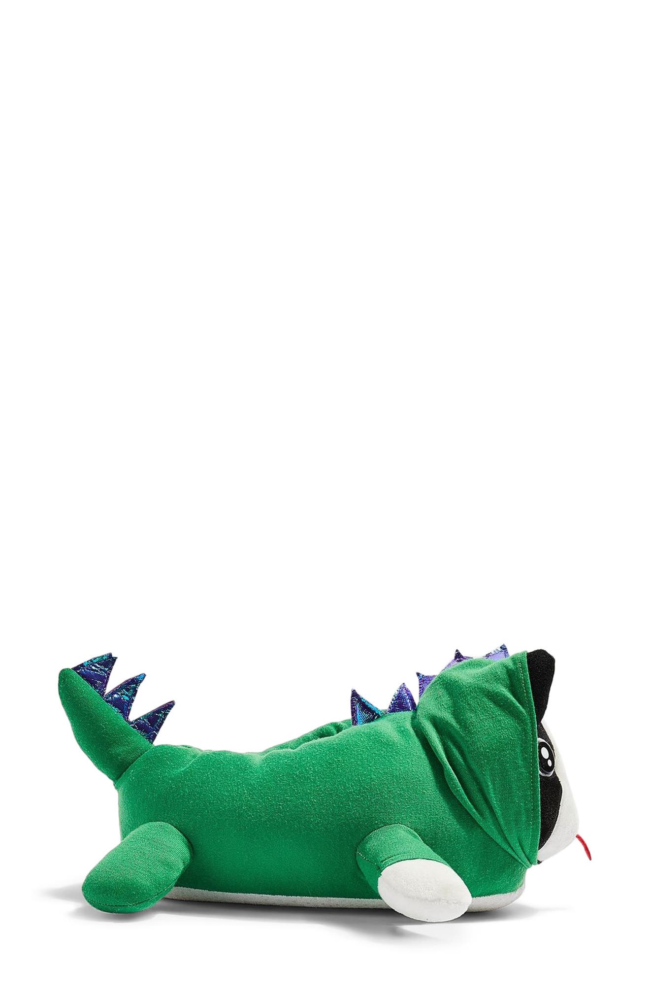 Topshop Dino Dog Slippers, Alternate, color, 
