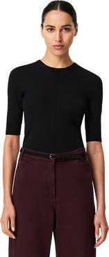 Another Tomorrow Fitted Knit Top