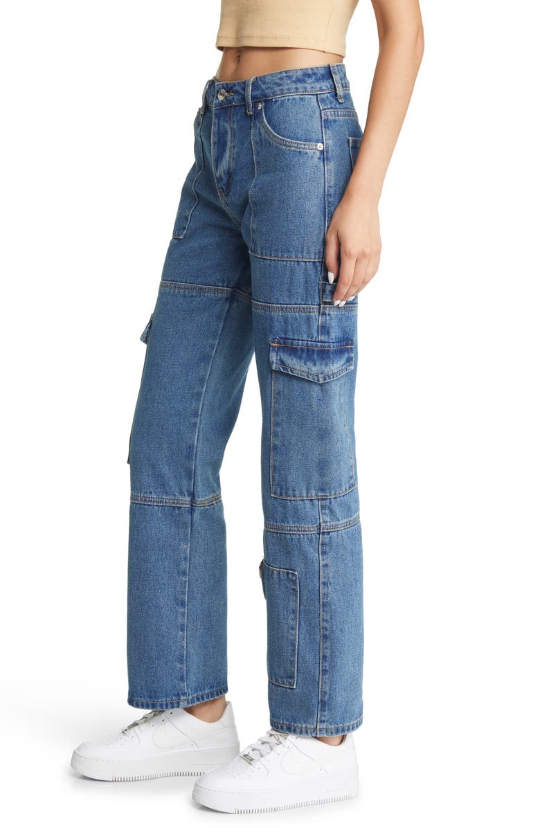 EDIKTED Jaimie Cargo Jeans, Alternate, color,