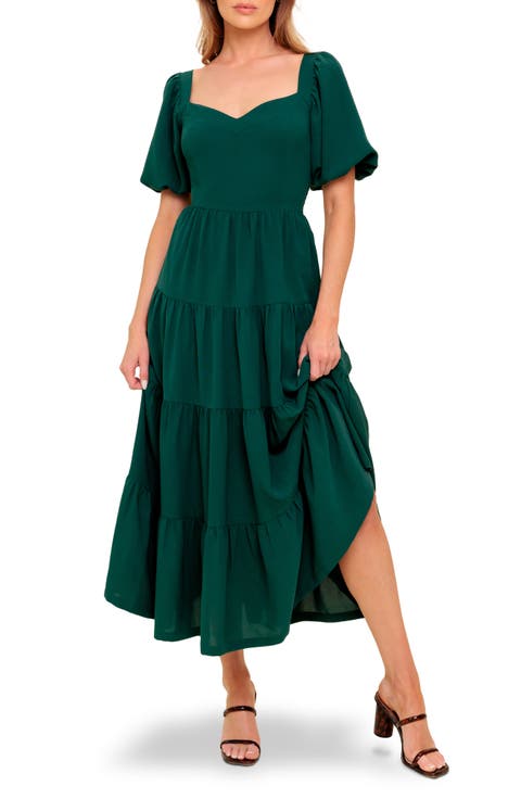 Sweetheart Neck Midi Dress