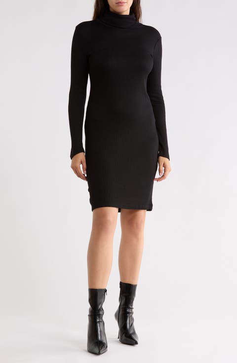 Rib Knit Turtleneck Dress