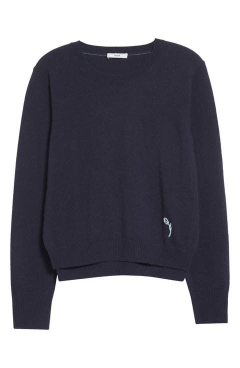 Floral Embroidered Cashmere Sweater