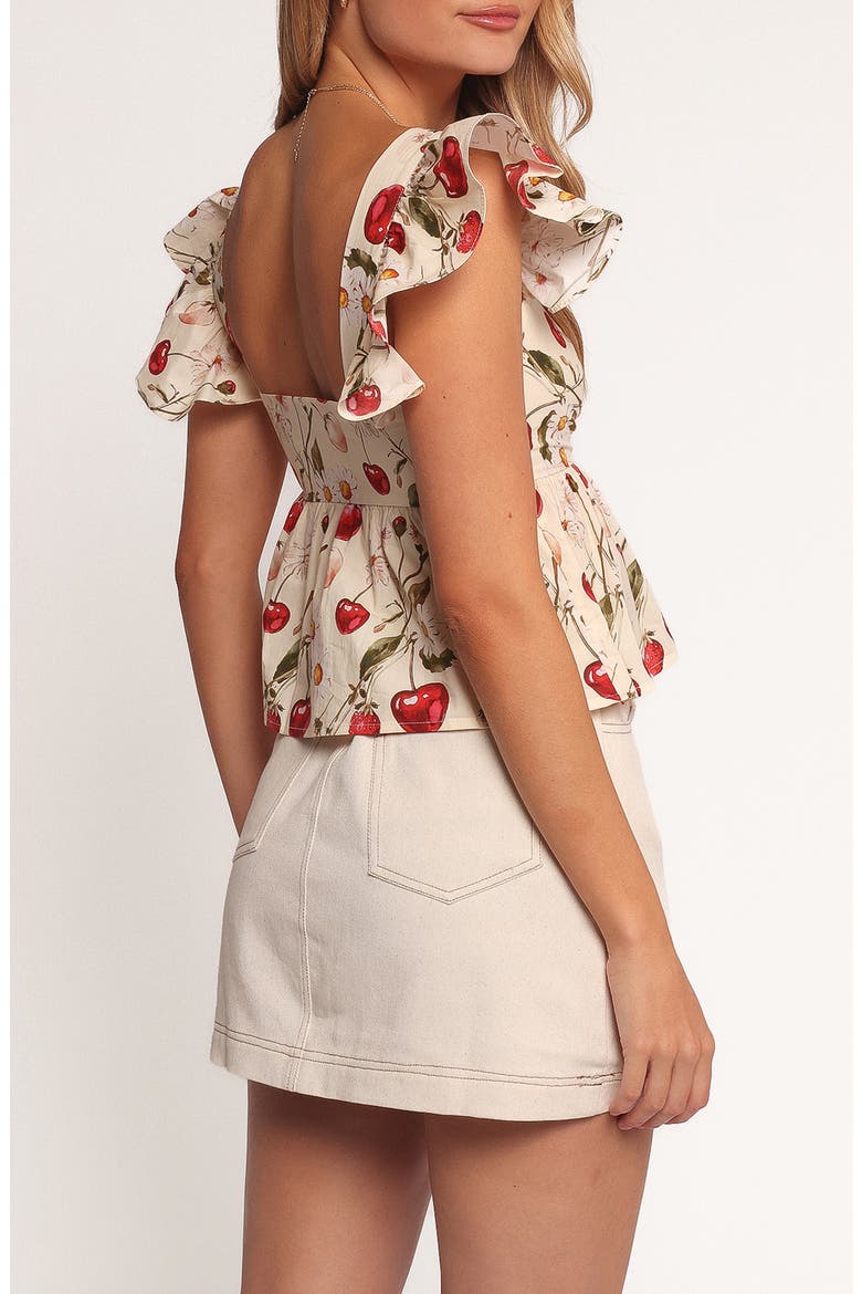 Lyric Ruffle Cotton Babydoll Top, Alternate, color, MON CHERI