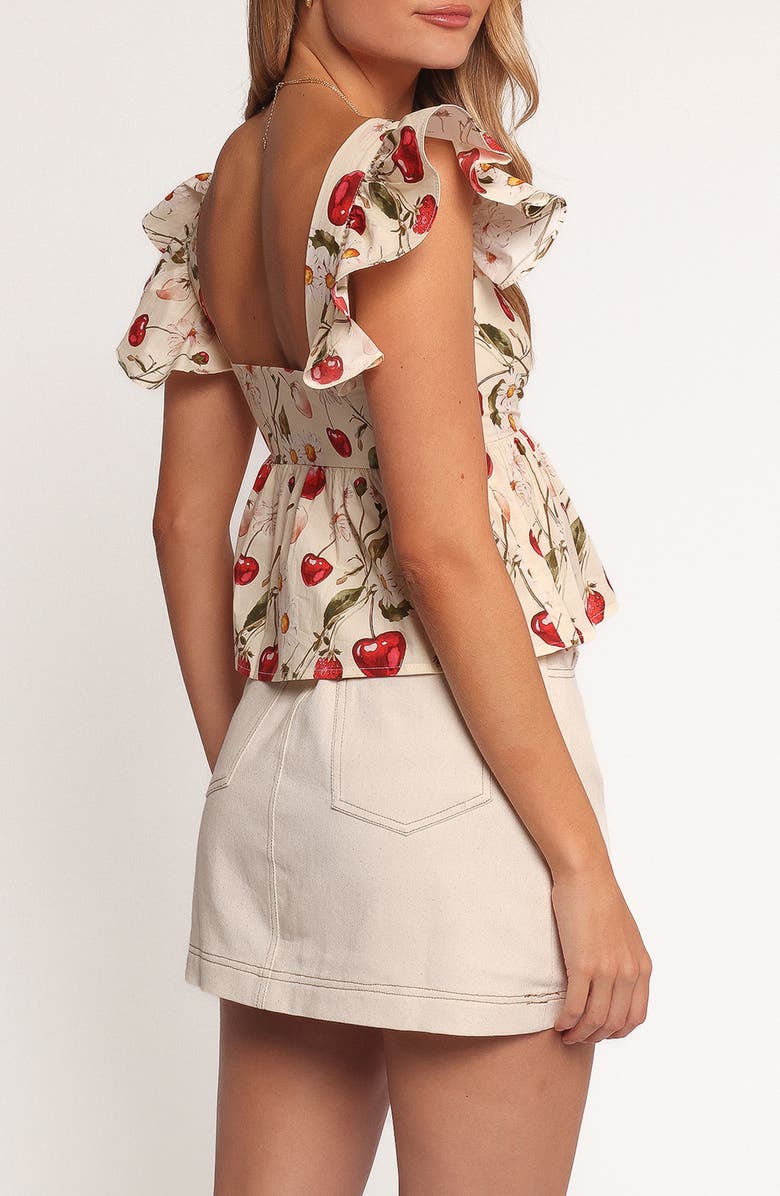 Petal & Pup Lyric Ruffle Cotton Babydoll Top, Alternate, color, Mon Cheri