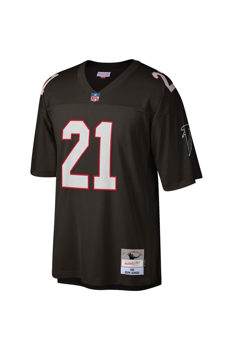 Men's Mitchell & Ness Deion Sanders Black Atlanta Falcons Legacy Replica Jersey, Alternate, color, Black