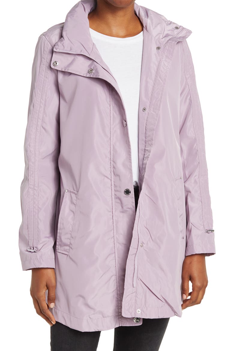 Packable Hooded Raincoat, Main, color, LILAC
