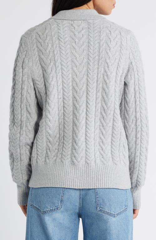 Shop Caslonr Caslon(r) Cable Cotton Blend Cardigan In Grey Heather