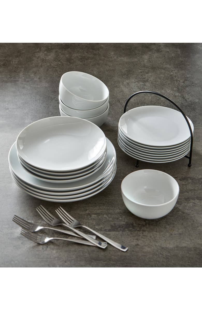 tag Whiteware Porcelain Buffet Plate Set of 8 Petite Serving, Alternate, color, White