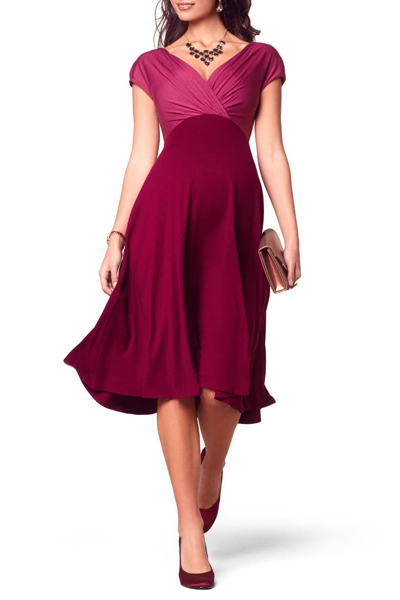 Alessandra Maternity Dress, Main, color, ROSEY RED