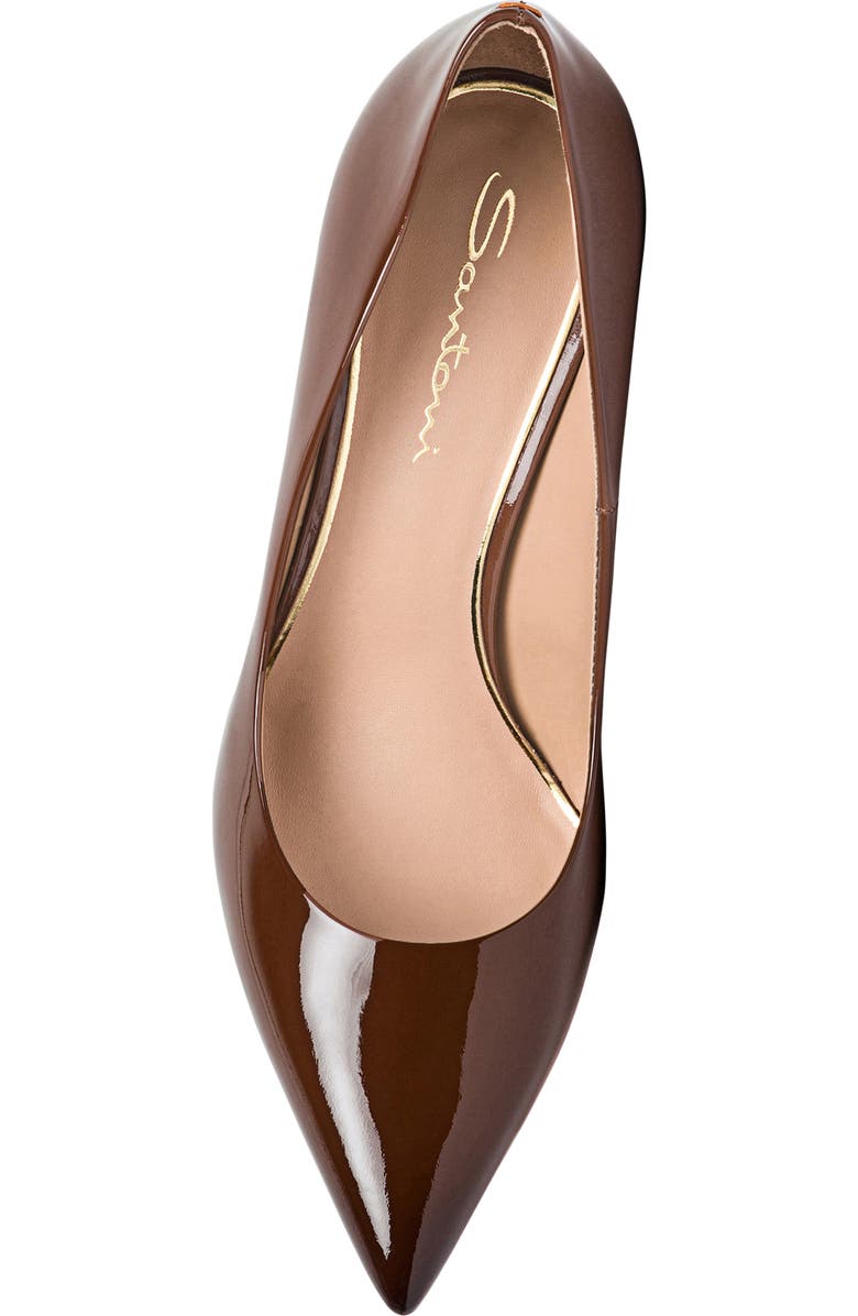 Santoni High-Heel Patent Leather Pumps, Alternate, color, Brown