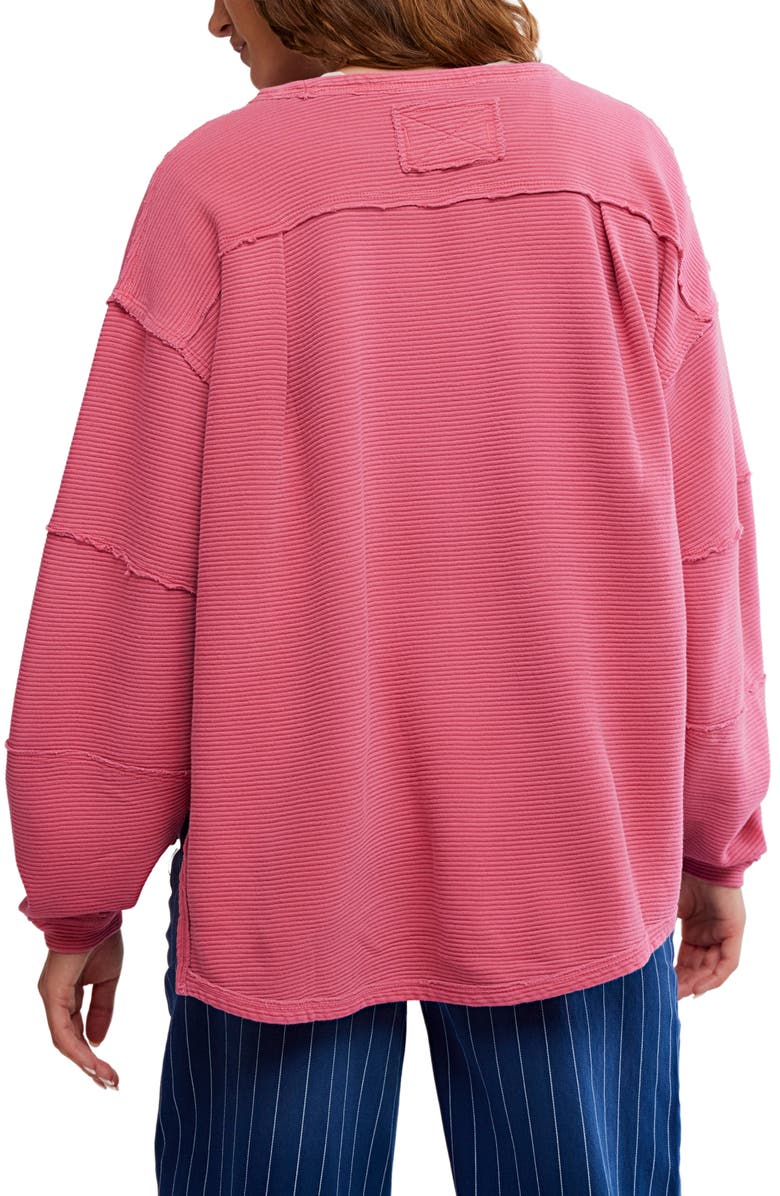 Free People Total Eclipse Oversize T-Shirt, Alternate, color, Hibiscus Pop