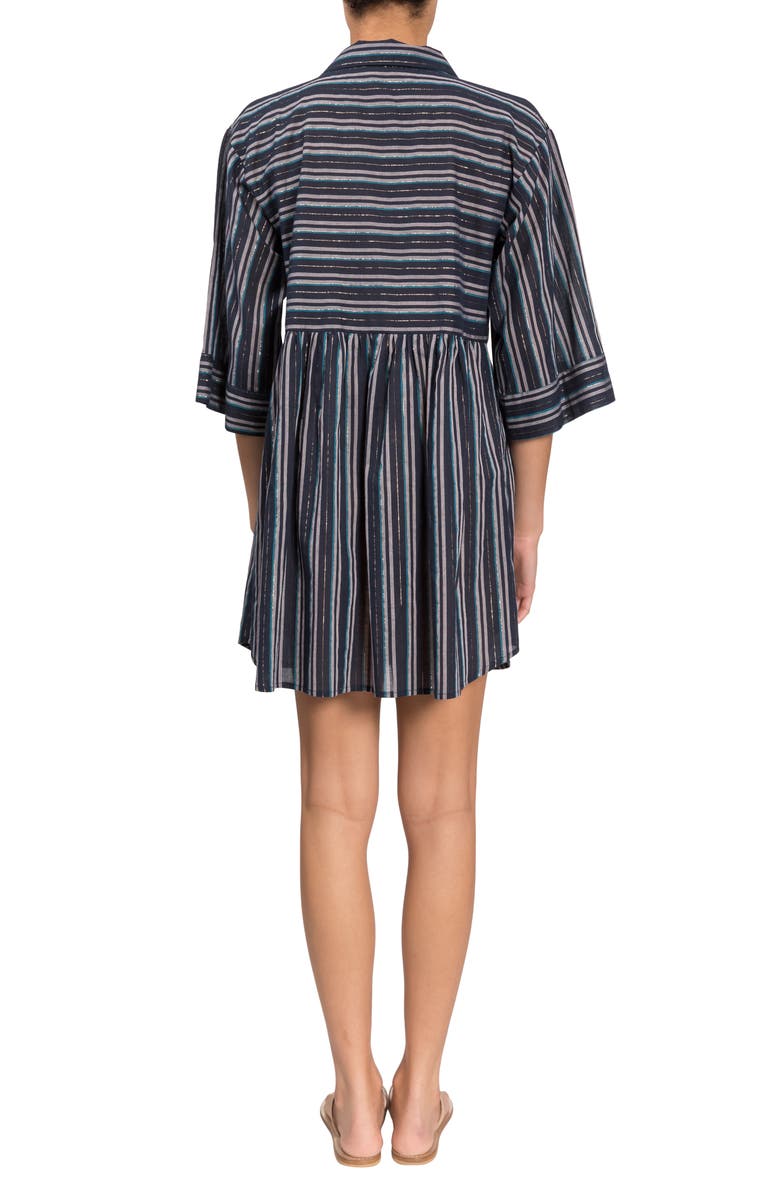 Everyday Ritual Georgina Stripe Cover-Up Minidress, Alternate, color, Midnight Stripe