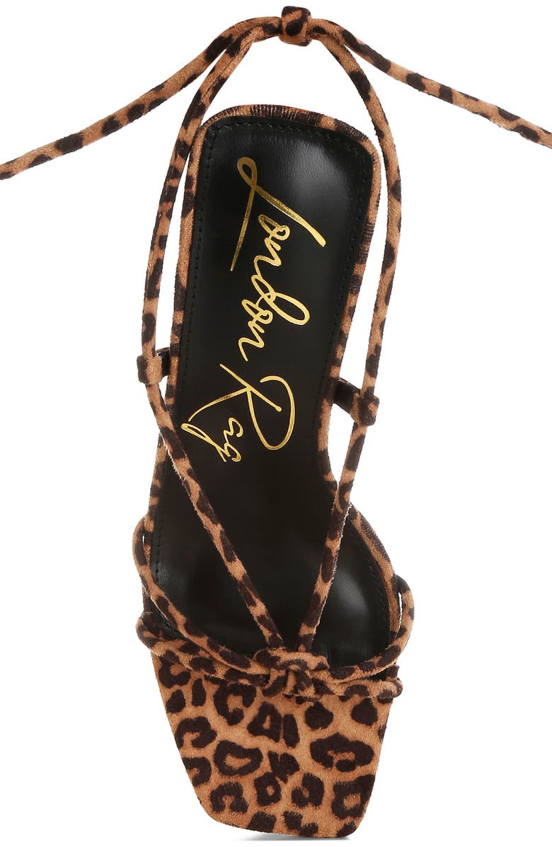 LONDON RAG Piani Ankle Tie Sandal, Alternate, color, Leopard