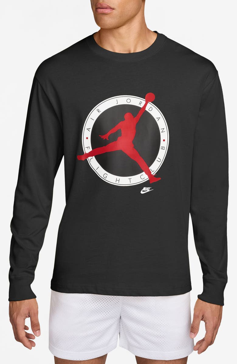 Jordan MJ Flight Club Long Sleeve Graphic T-Shirt, Main, color, Black/ University Red
