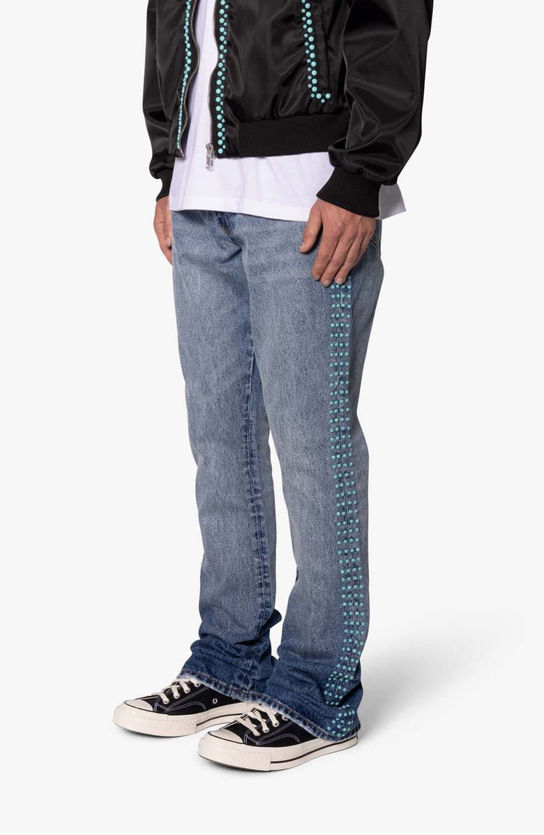mnml B697 Studded Flare Leg Jeans, Alternate, color, Blue