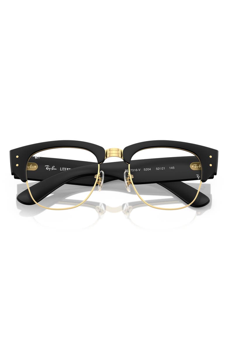 Ray-Ban Mega Clubmaster Liteforce 50mm Square Optical Glasses, Alternate, color, Black Gold