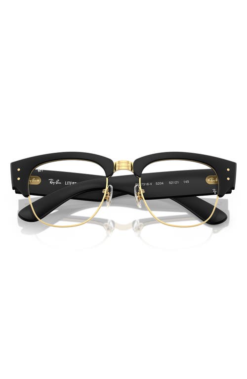 Ray Ban Ray-ban Mega Clubmaster Liteforce 50mm Square Optical Glasses In Black Gold