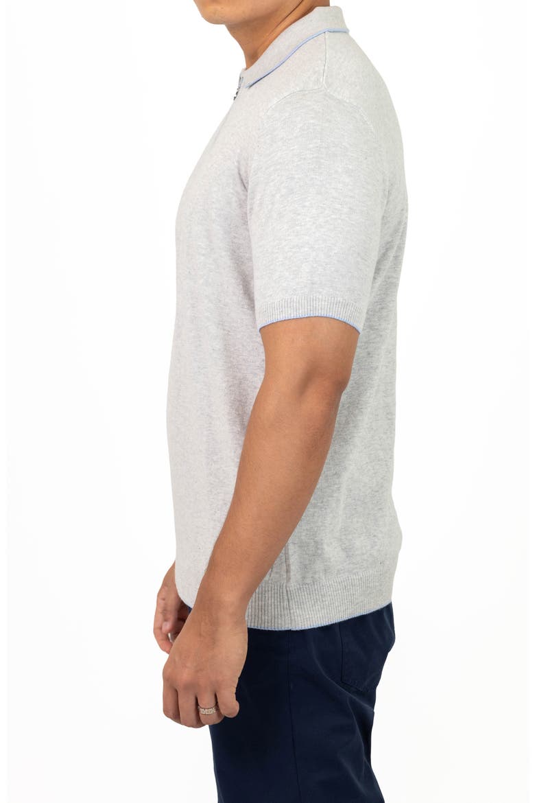 Mitte Zip Cotton Polo, Alternate, color, GREY