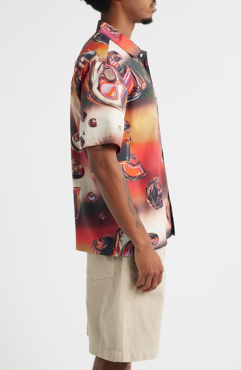 Carhartt Work In Progress Solar Chrome Print Short Sleeve Button-Up Shirt, Alternate, color, Solar Chrome