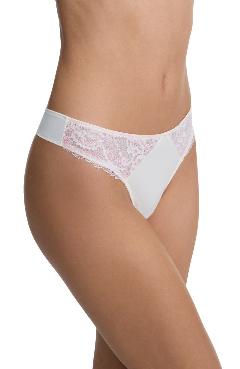 Skarlett Blue Minx Thong, Alternate, color, Whipped Cream/ Lilac Pink