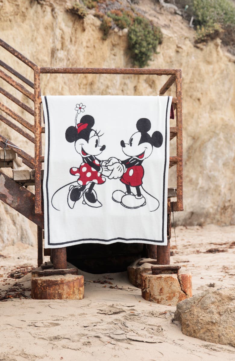 Barefoot Dreams<sup>®</sup> CozyChic<sup>™</sup> Classic Disney<sup>®</sup> Mickey & Minnie Blanket, Alternate, color, Cream Multi