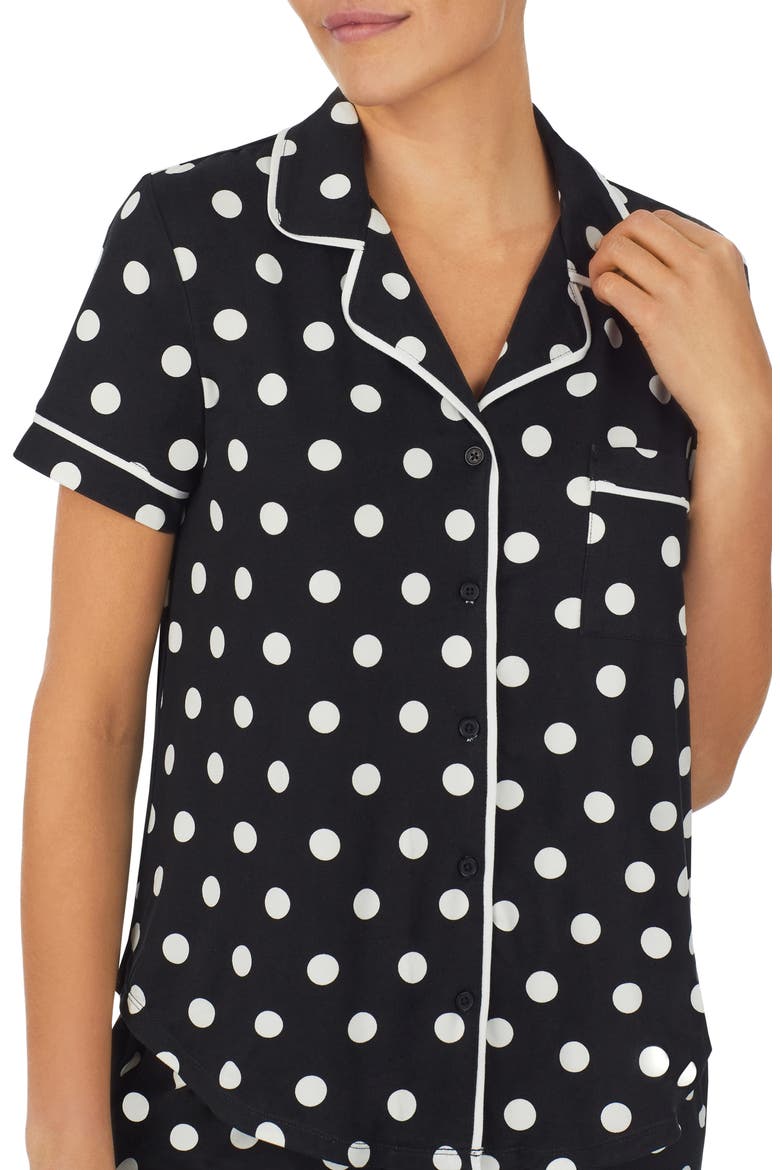 print short sleeve pajamas, Alternate, color, DOT