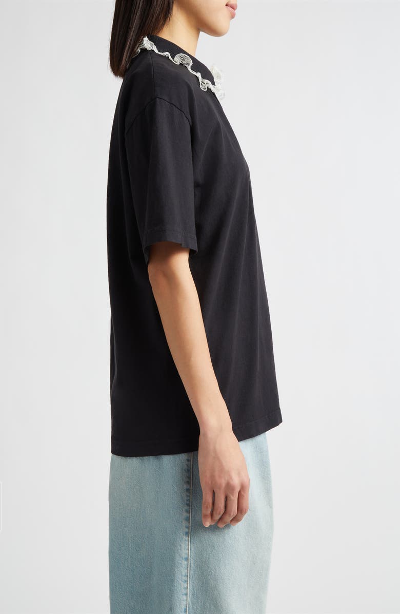 Tanner Fletcher Gender Inclusive Cletus Lace Trim Polo, Alternate, color, Black