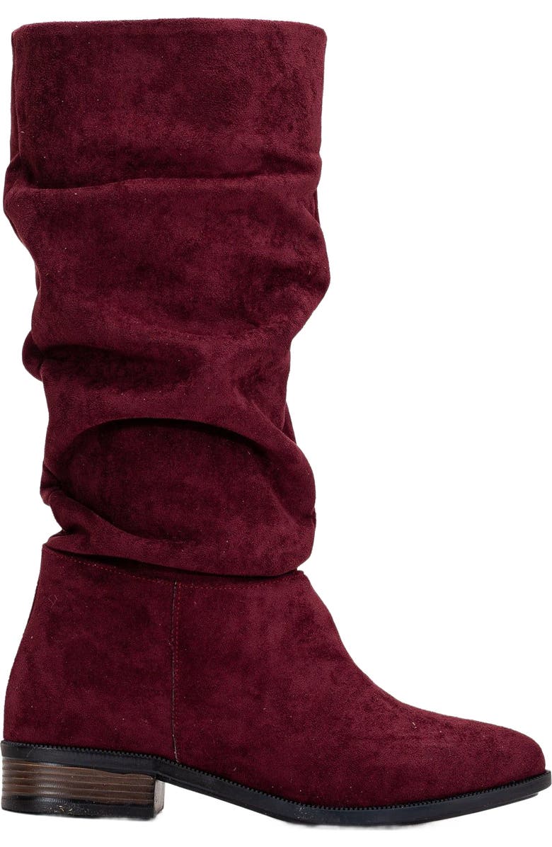 Forever & Always Shoes Maribel Knee High Slouch Boots, Alternate, color, Burgundy Suede