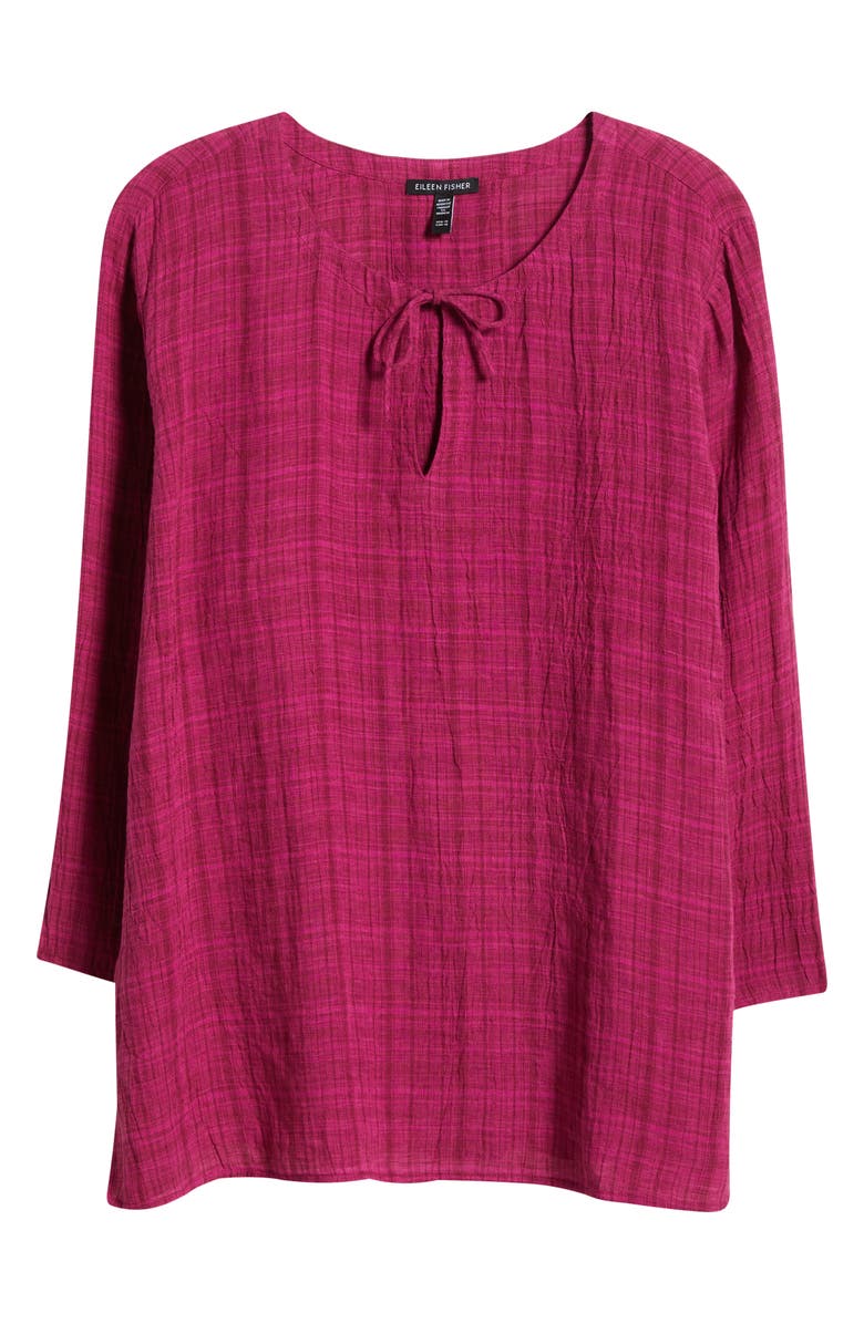 Eileen Fisher Split Neck Organic Linen Top, Alternate, color, 