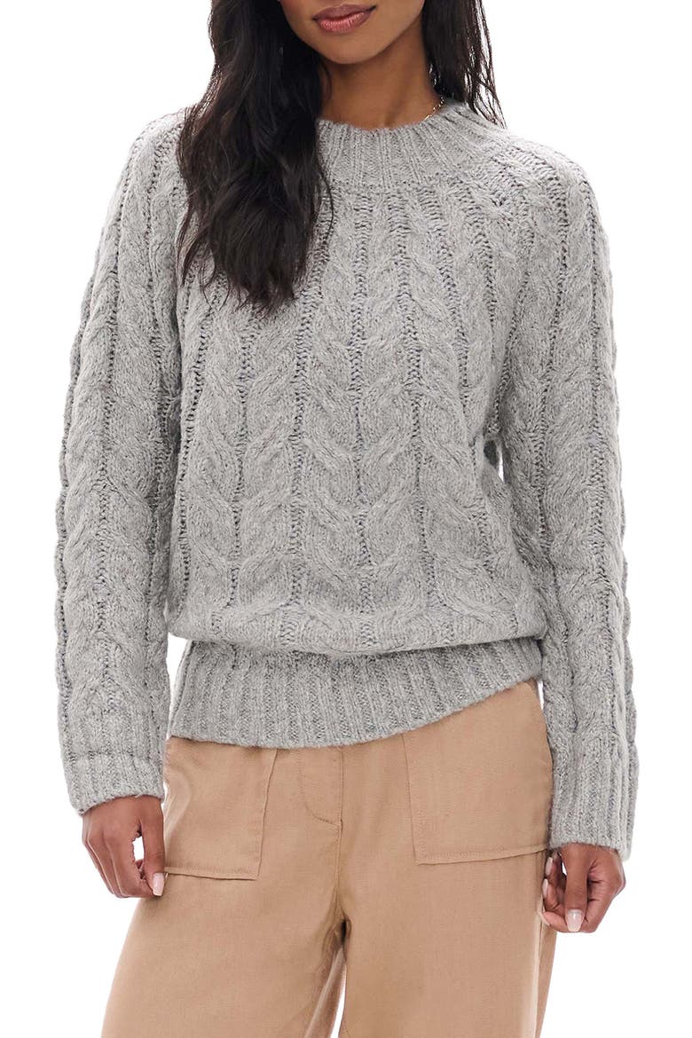 Dylan Cable Knit Sweater, Main, color, SPECKLE GREY