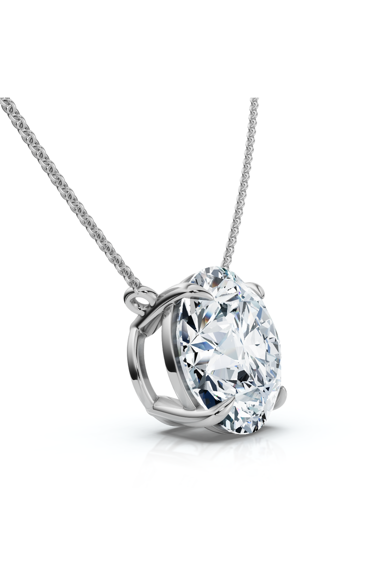 4Ct Floating Diamond Solitaire Pendant 14k Gold 18" Women's Necklace Lab Grown, Alternate, color, White Gold