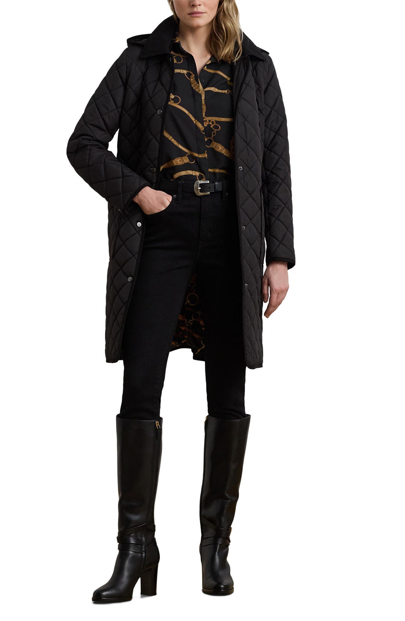 Женские куртки Lauren Ralph Lauren Diamond Quilted Hooded Coat — фото 4