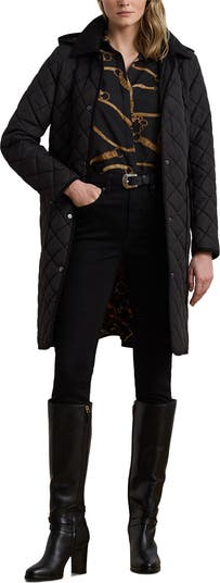 Lauren Ralph Lauren Diamond Quilted Hooded Coat | Nordstrom