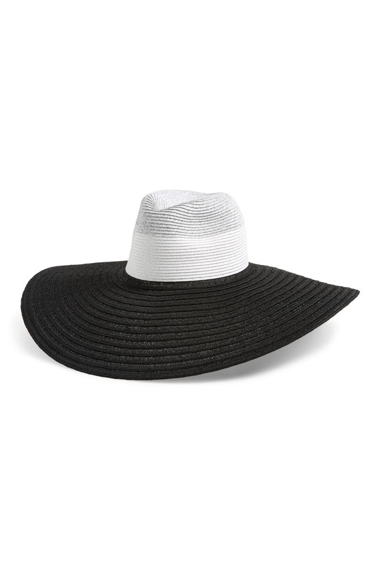 Drama Straw Panama Hat, Main, color, BLACK