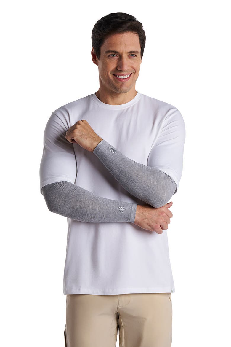 Men's Navagio Sun Arm Sleeves, UPF 50+ Sun Protection, Main, color, Grey Heather
