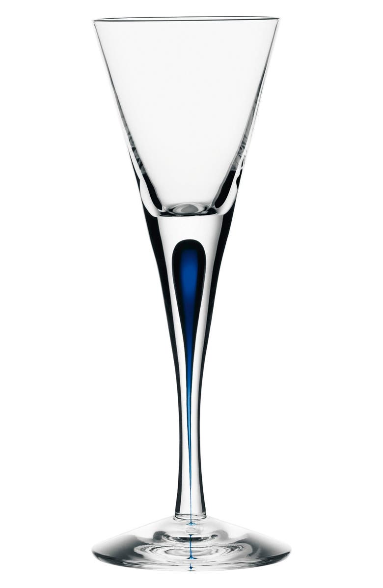 Orrefors 'Intermezzo' Schnapps Glass, Main, color, Clear/ Blue