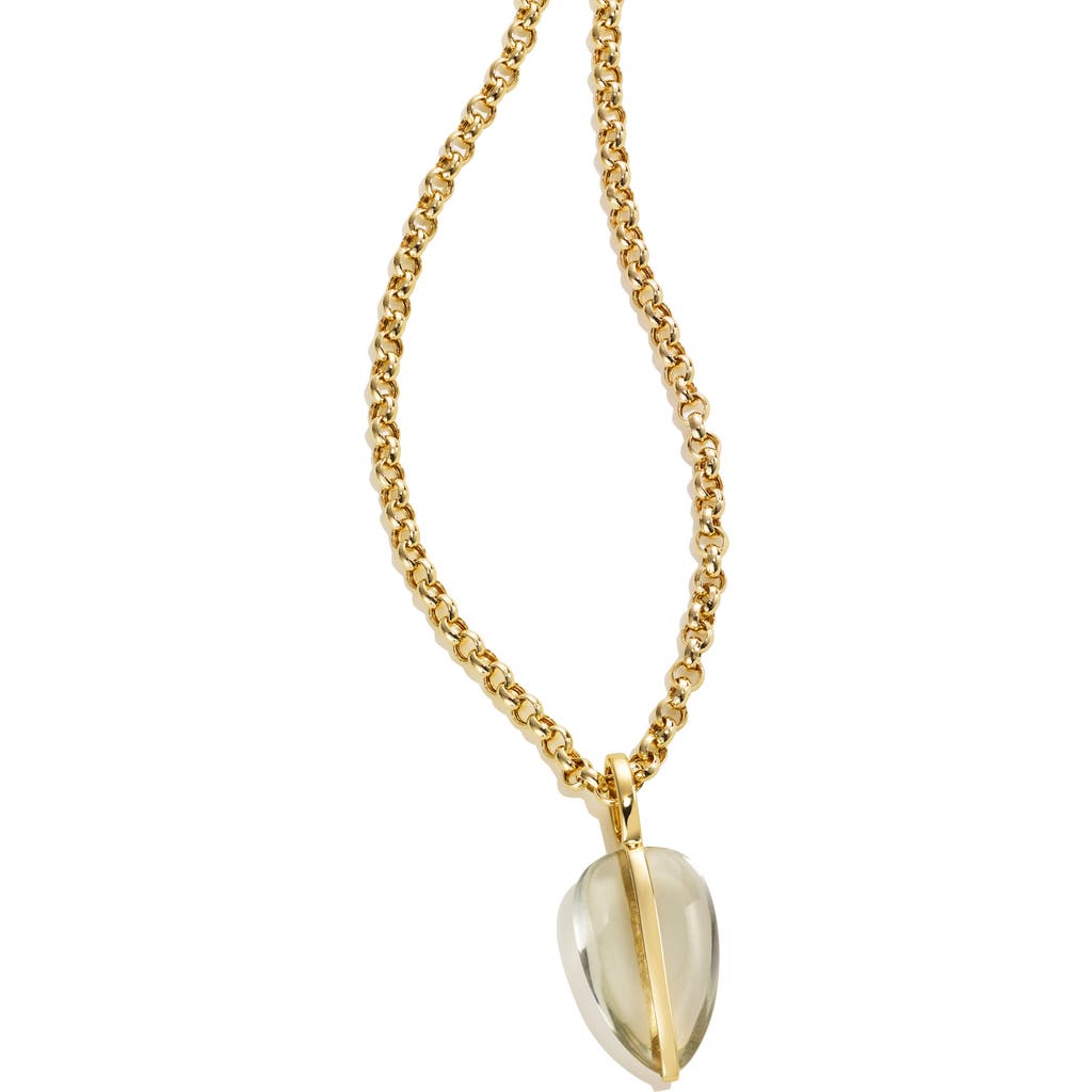 Shop By Pariah Small Pebble Pendant In Green Amethyst