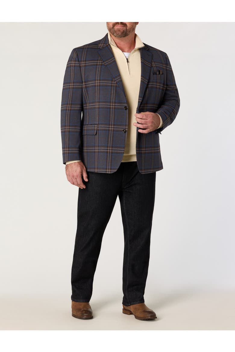 Big & Tall Bold Plaid Sport Coat, Alternate, color, GREY