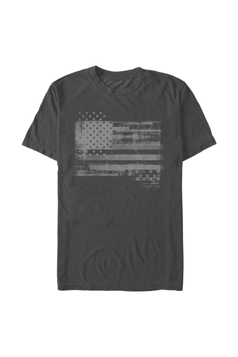 Men's Monochromatic American Flag Short Sleeve Graphic T-shirt, Main, color, Charcoal