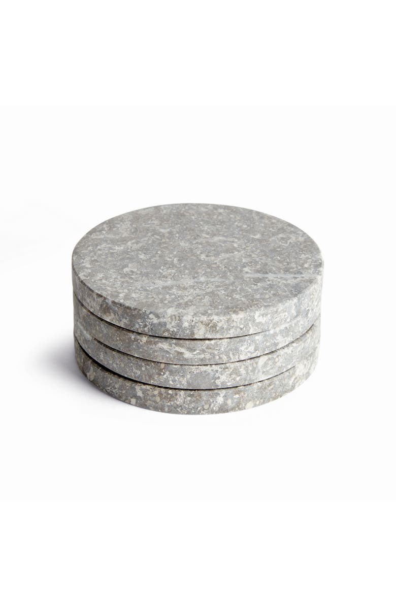 Napa Home & Garden Marcello Coasters, Set of 4 - Gray Marble - Unique Veining, Main, color, Gray