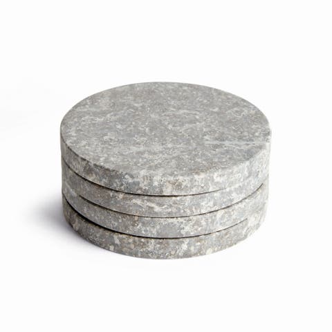 Marcello Coasters, Set of 4 - Gray Marble - Unique Veining