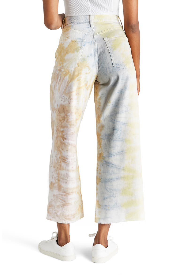 Devon High Waist Crop Wide Leg Jeans, Alternate, color, BOTANICAL TIE DYE