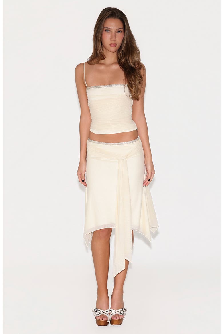 Juna Crystal Trim Mesh Camisole, Alternate, color, CREAM