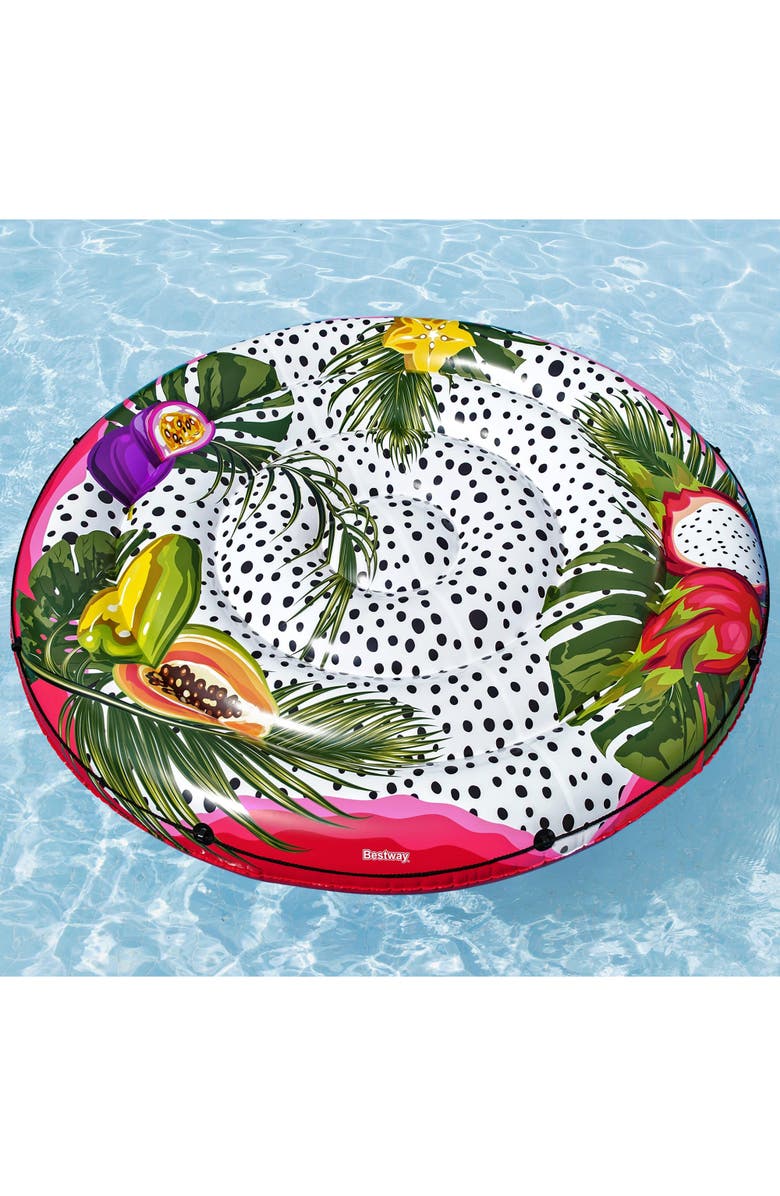 H2OGO! Fruits of Paradise Island, XL Person Inflatable Pool Float with Grab Rope, Alternate, color, Multicolored