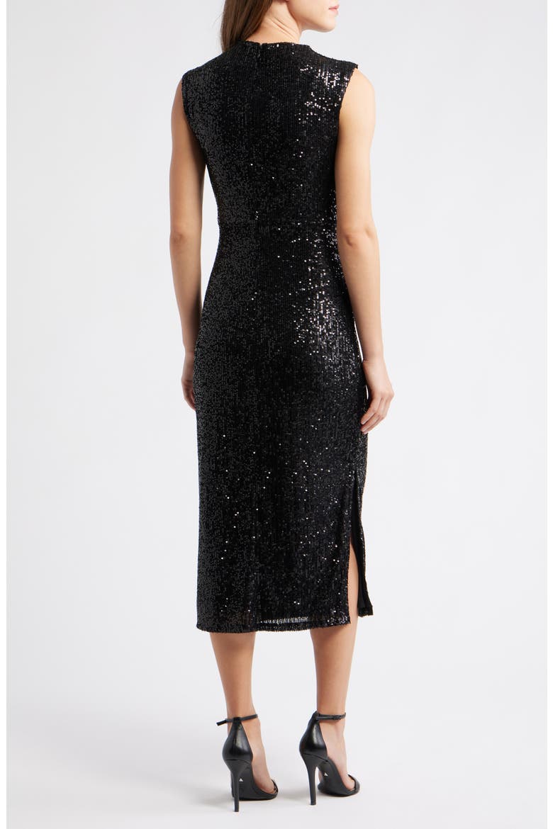 anne klein sequin dress Anne Klein Draped Sequin Midi Dress
