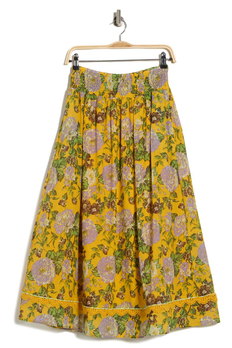 Floral Pull-On Skirt, Alternate, color, GOLDEN FLORAL PRINT