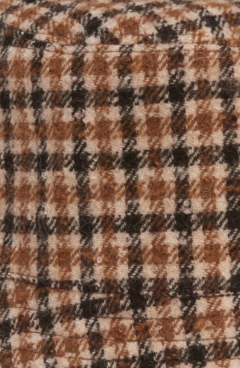 Moncler Reversible Check Logo Patch Bucket Hat, Alternate, color, Brown/ Beige Check