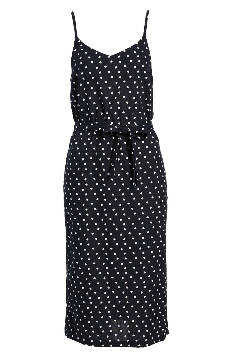 MINKPINK Pip Polka Dot Belted Midi Dress, Alternate, color, 