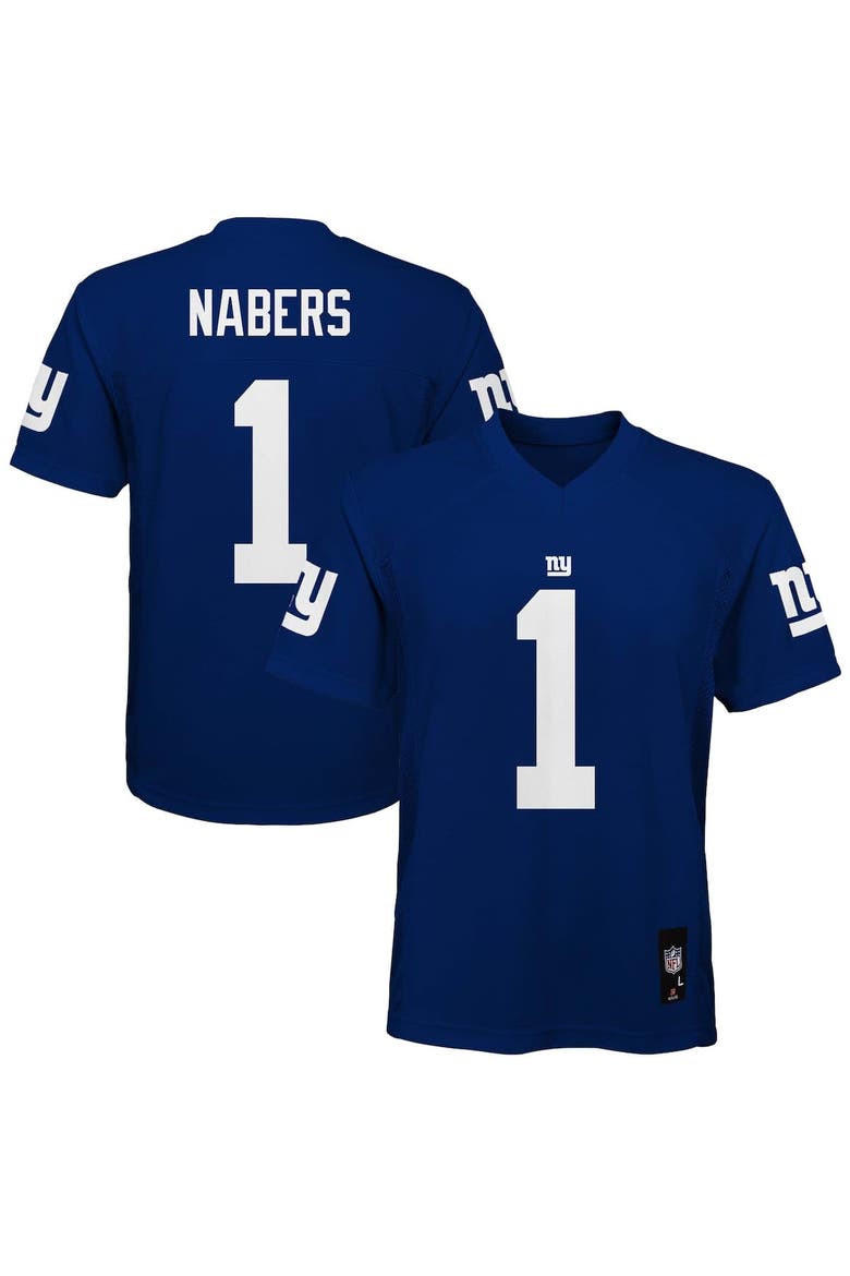 Youth Malik Nabers Royal New York Giants Replica Player Jersey, Alternate, color, Royal